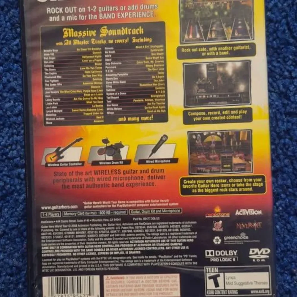 2 Guitar Hero Playstation 2 Games,  Aerosmith and World Tour